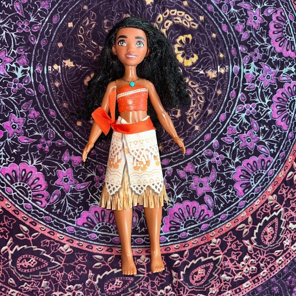 Disney Other - Moana Doll with Orange Top and Patterned Skirt